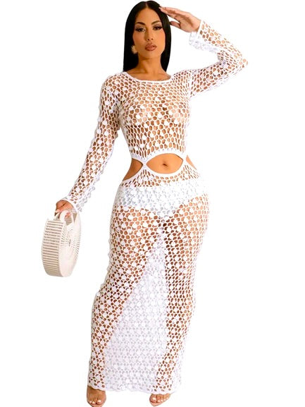 Sexy Mesh Dress with Open Front