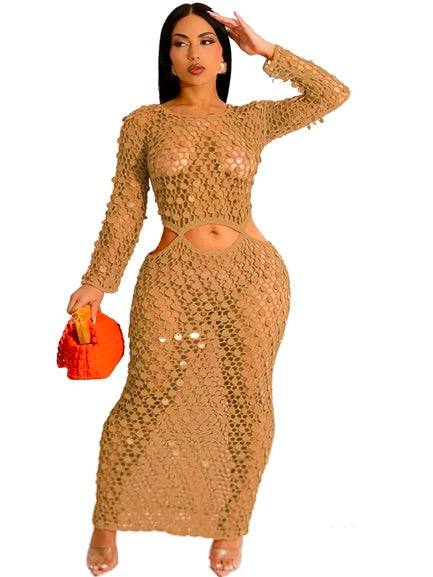 Sexy Mesh Dress with Open Front